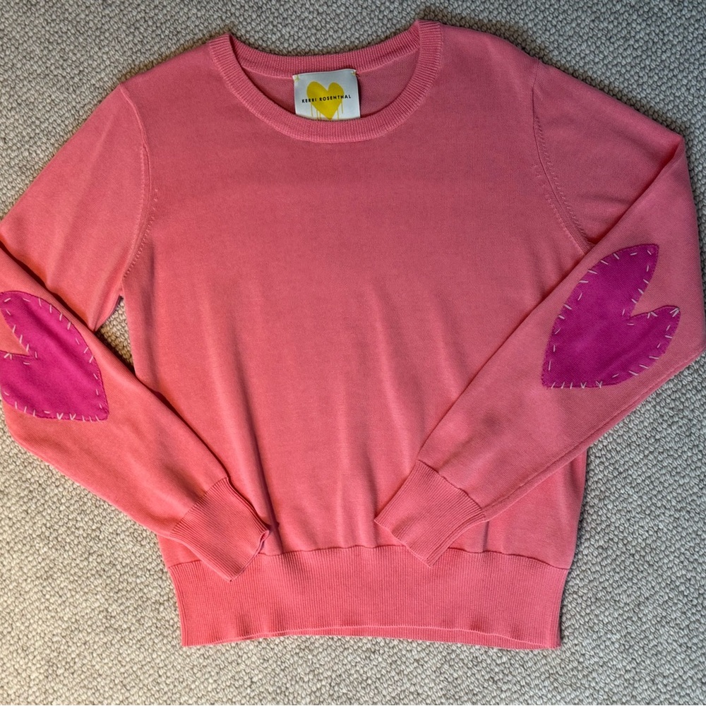 Kerri Rosenthal heart cotton sweater NEW - Picture 5 of 6